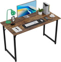 FDW 47 inches Computer Desk/Home Office Desk/Writing Study Table/Modern Simple Style PC Desk with Metal FrameBrown