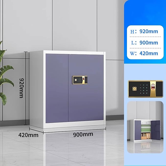 Steel Combination File Cabinet Office Fingerprint with Lock File Information Storage Cabinets Tin Cupboards(A)