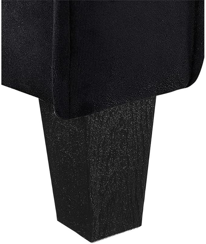 BOWERY HILL Transitional Microfiber Loveseat 56.3 Wide Curved Arms Attached Tufted Cushions Plush Seating Black Finish Solid Wood Frame Compact Living Room or Small Space Furniture
