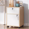 File Cabinet Office Filing Wooden Removable Low Cabinet with One Drawer One Storage Cabinet Filing Cabinet Lockable Storage Filing Cabinet Archive Cabinet(Color:Log color+white)