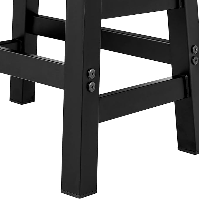 Alaterre Furniture Pomona Rustic Industrial Barstool – 20” Backless Counter Stool with Solid Pine Wood Seat and Black Metal Legs – Farmhouse Seating for Dining Room Kitchen or Office (Natural/Black)