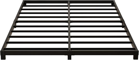 4 Inch King Size Bed Frame Heavy Duty Metal Platform Low King Bed Frame No Box Spring Needed Noise Free Easy Assembly Black