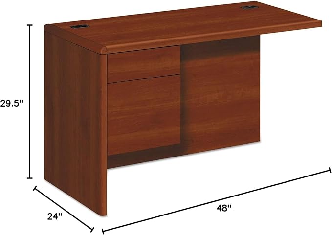HON 10700 Series Left Desk Ret Credenza Cognac
