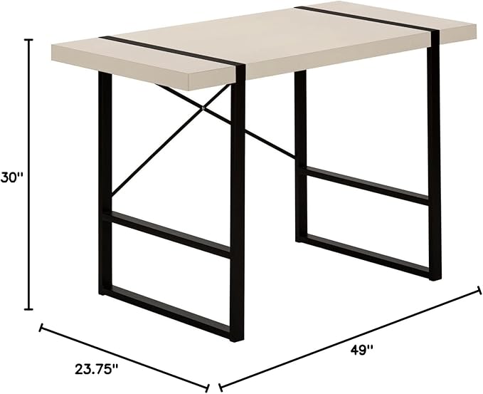 Monarch Specialties I 7659 Computer Desk Home Office Laptop 48 L Work Metal Laminate Beige Black Contemporary Modern