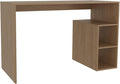Light Pine Computer Desk with 3 Shelves - Compact Home Office Design