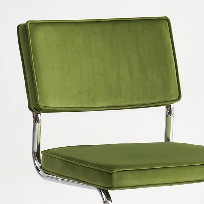 Velvet Dining ChairsMid Century Morden Dining Chairs Minimalistic Style Kitchen &amp Dining Room Chairs Upholstered Comfort Chairs with Chrome Metal Legs
