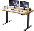 Rise Up Electric Standing Desk Adjustable Height 24-49 Dual Motor One Piece Bamboo Large Standing Desk 48x30 Sit Stand Desk Rising Desk Home Office