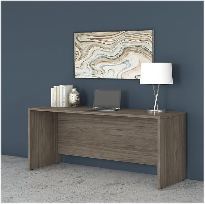 Bush Business Furniture Studio C 72W x 24D Credenza Desk in Modern Hickory