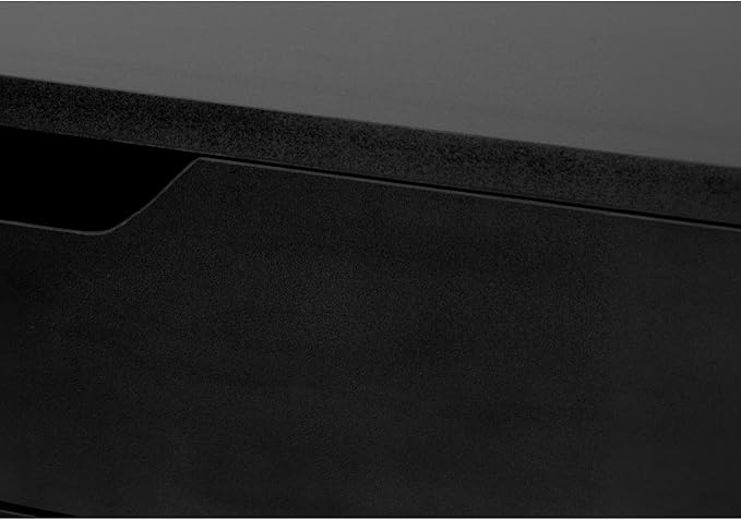 Modern Computer Desk with Storage 48 Inch Black Laminate Home Office Workstation