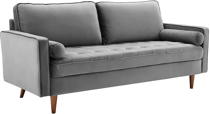 Modway EEI-3764-GRY Valour Performance Velvet Sofa Gray