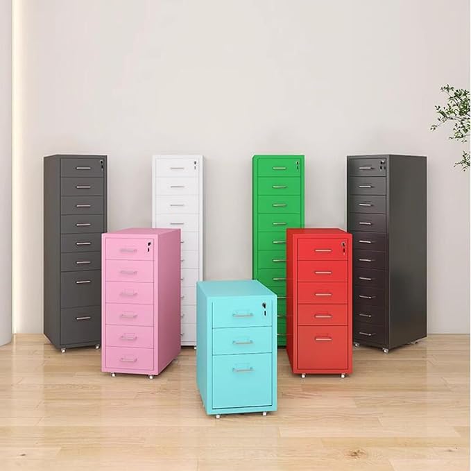 File Cabinet Multi-Layer Tin Cabinet A4 Folder Small Cabinet Classification File Cabinet Filing Cabinet Office Drawer Cabinet (Color : Pink)