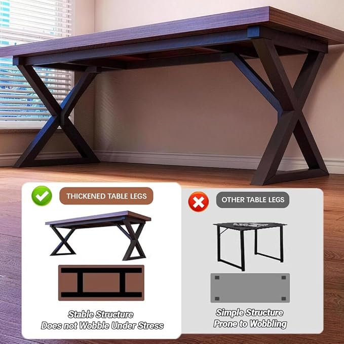 Large Desk Modern Office Table Executive Office Desk Farmhouse Writing Work Desk Computer Desk for Office Space&ampHome Walnut Wood Color70.8inch