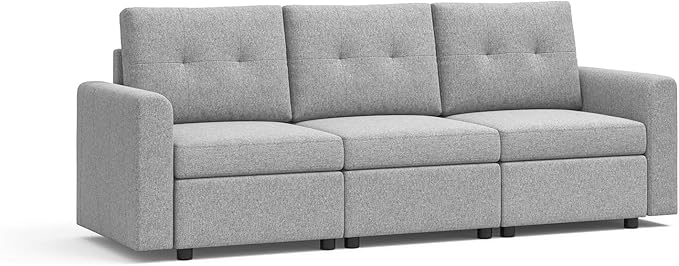 LINSY HOME Modular Sectional Sofa - Rubik III Oversized Deep Seat Couches with Storage Seats &amp Removable Cover Modern Comfy Couch for Living Room Apartment Office Grey