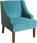 Homepop Home Decor | Upholstered Classic Swoop Arm Accent Chair | Accent Chairs for Living Room &amp Bedroom | Decorative Home Furniture Velvet Teal