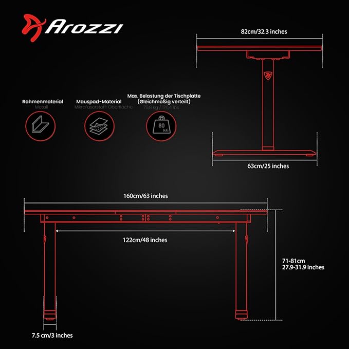 Arozzi Arena Ultrawide Curved Gaming and Office Desk with Full Surface Water Resistant DeskMat Custom Monitor Mount Cable Management Cut Outs Under The Desk Cable Management Netting - Dark Grey