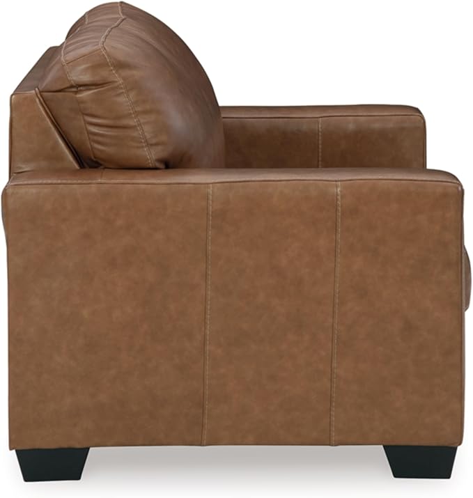 Signature Design by Ashley Bolsena Contemporary Leather Match Loveseat Dark Brown