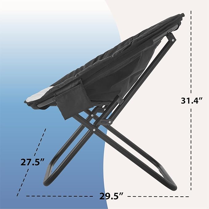 Urban Lifestyle Colorblock Micromink Saucer™ Chair with Black Legs Black/White