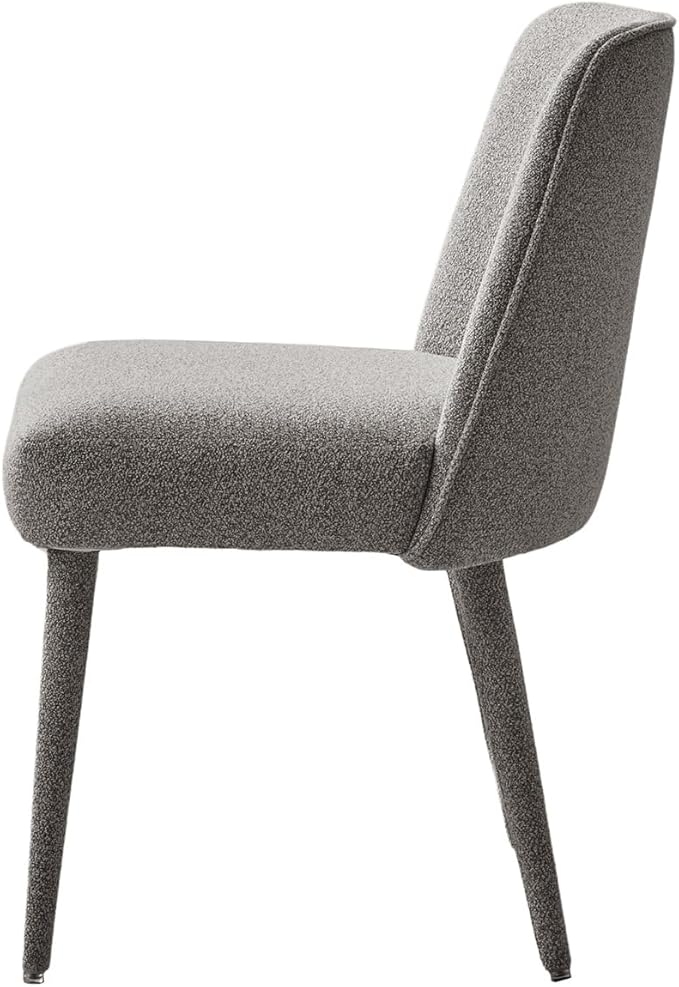 HULALA HOME Modern Dining Chairs Set of 2Gray Fully Chenille Upholstered Dining Room Chairs Set with Foot Peg Solid Wood Frame Armless Kitchen Accent Chairs for Living Room Bedroom Reception