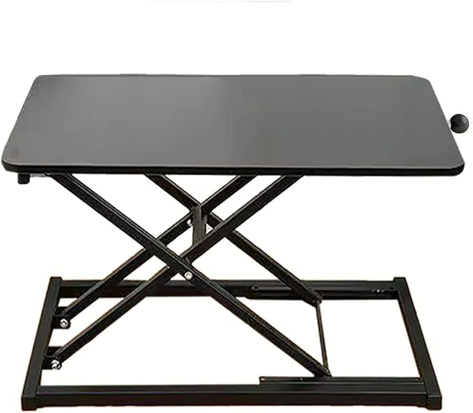 Standing Desk Converter Height AdjustableKeyboard Riser for Stand Up Desk Riser Easy Lift Height Converter Computer Workstations Home Office Study Room Portable Small Table Black Size 23.6 Inch D