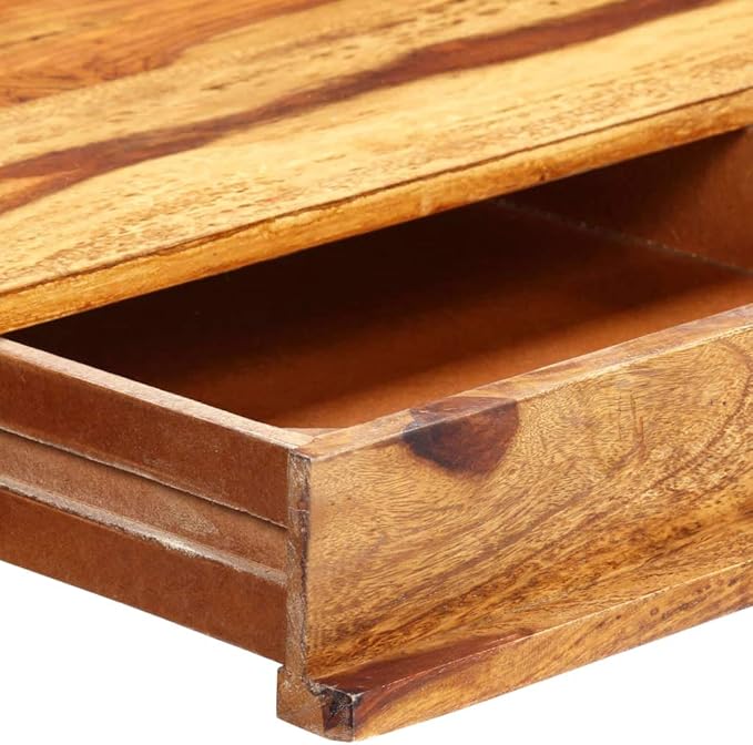 Wooden Writing Computer Desk with 1 Drawer and 3 compartments Home Office Desk Writing Study Table PC Desk Workstation for Bedroom 45.3x19.7x33.5 Solid Sheesham Wood -AA