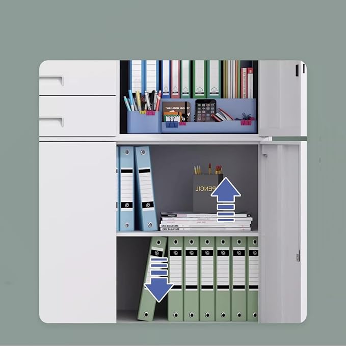 Office Filing Cabinet with Locking Tin File Cabinet Multi Drawer Storage Cabinet Floor Low Cabinet (Color : Grey)