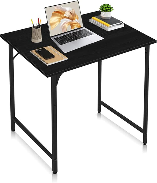 Computer Desk 32 Inch Office Desk with Metal Frame Home Office Desk Modern Simple Style for Small Space Home Office Living Room Bedroom Black
