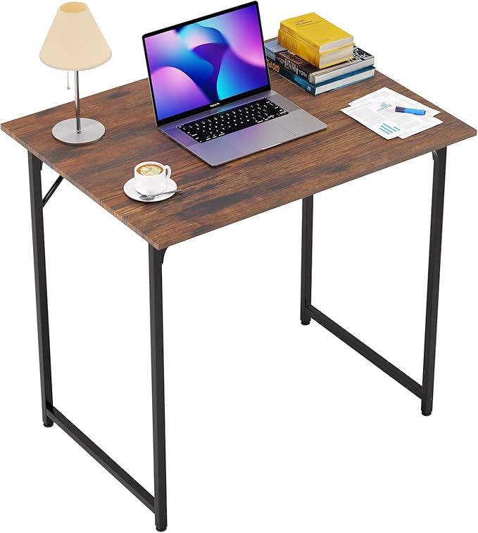 FDW 32 inches Office Small Computer Desk/Home Office Desk/Study Student Writing Desk/Modern Simple Style DeskBrown