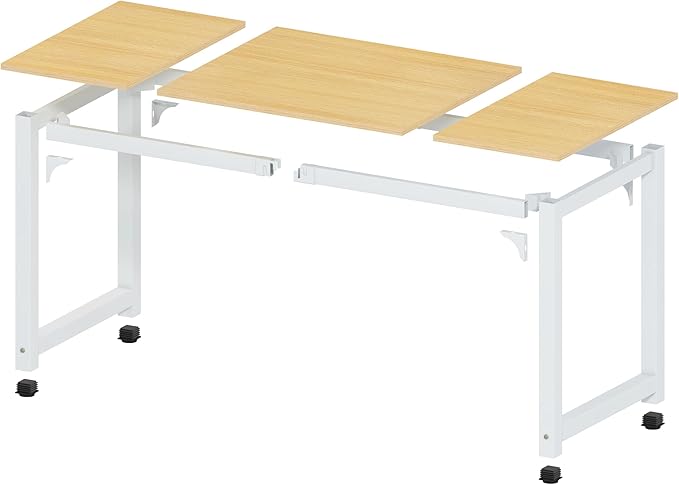 NSdirect Modern Computer Desk 63 Inch Large Office Desk Writing Study Table for Home Office Desk Workstation Wide Metal Sturdy Frame Thicker Steel Legs White