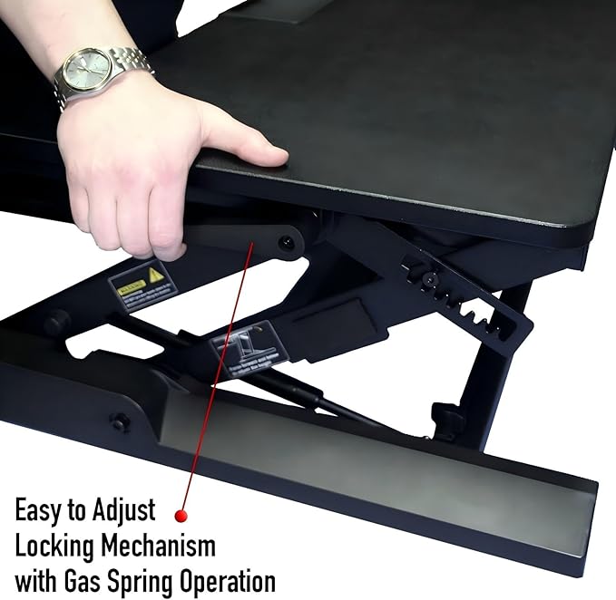 Standing Desk Converter 36 x 24 Inches - Height Adjustable Sit to Stand Riser with Keyboard Tray Ergonomic Workstation for Home Office Black