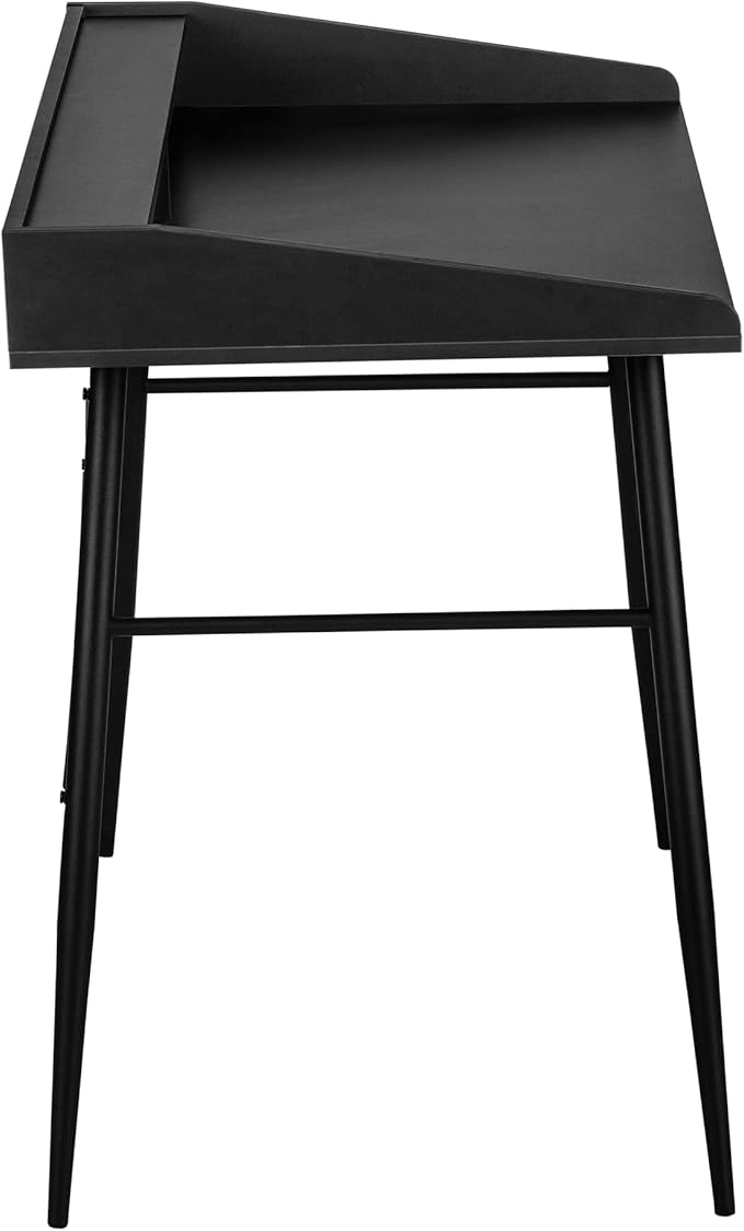 Monarch Specialties I 7537 Computer Desk Home Office Laptop Storage Shelves 48 L Work Metal Laminate Black Contemporary Modern