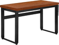 Computer Desk Home Office Standing Adjustable 48 l Work Laptop Brown Laminate Black Metal Contemporary Modern