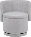 Stylish and Minimalist Teddy Fleece Single Sofa Chair with Arms and Pillow Armchair Accent Chair for Living Room Bedroom StudyGrey (Gray + Boucle)