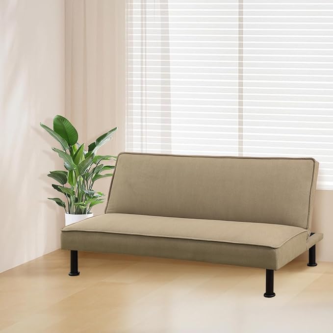 Convertible Futon Sofa Bed Modern Sleeper Couch Sofabed Reversible Recliner Sofa with 3 Adjustable Positions for Living Room Studio Apartment Office Small Space 64 x 33 x 32in.