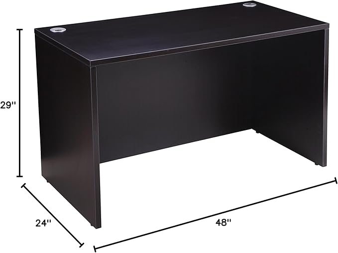 Boss Office Products 48 x 24 Desk with File Pedestal Mocha