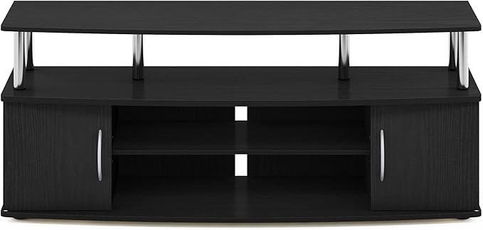 Furinno JAYA Large Entertainment Stand for TV Up to 55 Inch Americano/Chrome