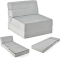 KOMFOTT Tri Folding Sofa Bed Convertible Sleeper Chair Bed 6 Inch Breathable High-Density Foam Futon Floor Couch Sleeping Mattress Portable Guest Bed Lazy Couch with Removable &amp Washable Cover