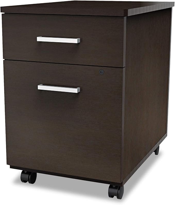 Linea Italia TR752MOC Trento Line Mobile Pedestal File 16.5w x 19.75d x 23.63h Box/File Drawer Mocha