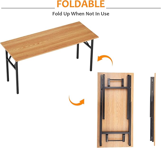 sogesfurniture Computer Desk Office Desk 59.8Inch Folding Table Laptop Desk Computer Table Workstation with BIFMA Certification No Assembly RequiredBlack BHUS-AC5-15260BB