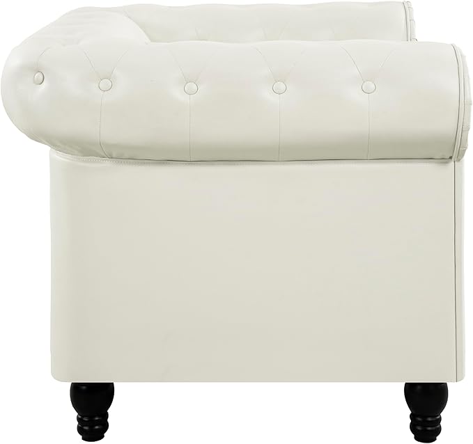 Naomi Home Emery Accent Chair Off White - Compact Tufted Elegance