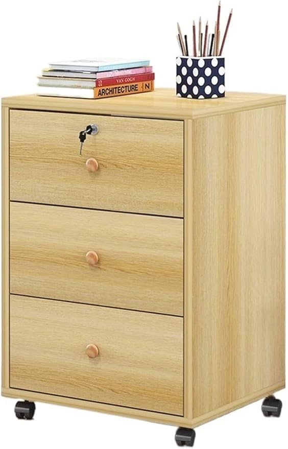 Filing Cabinet with Lock - Mobile Data Storage Suitable for Office and Home Organizations(B2)