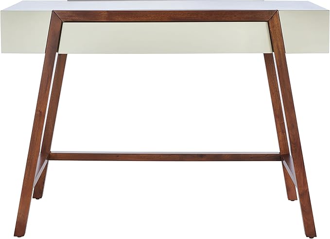 SAFAVIEH Home Collection Marwood Mid-Century Modern White/Brown Desk
