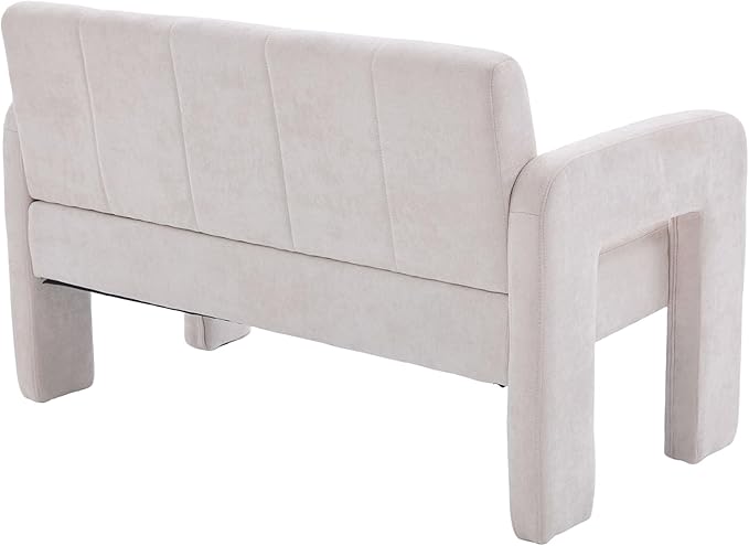Nordic Modern Double Armchair Living Room &amp Bedroom Compact Upholstered Sofa Leisure Sofa Comfortable Seating with Dual Armrests Can be paired with a single chair for Living RoomBedroom (BEIGE)