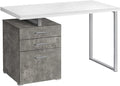 Computer Desk Home Office Laptop Left Right Set up Storage Drawers 48 l Work White and Concrete Laminate White Metal Contemporary Modern