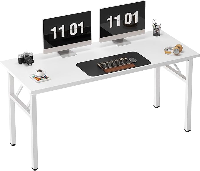 Need 55 inches Computer Desk Office Desk Folding Table with BIFMA Certification Computer Table WorkstationWhite AC5DW-140