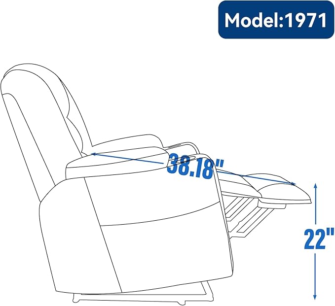 Large Power Lift Recliner Chair with Massage and Heat Overstuffed Wide Living Room Recliner Chairs Comfy Bedroom Recliners for Adults Lazy Boy Reclining Chair for Small SpacesGrey