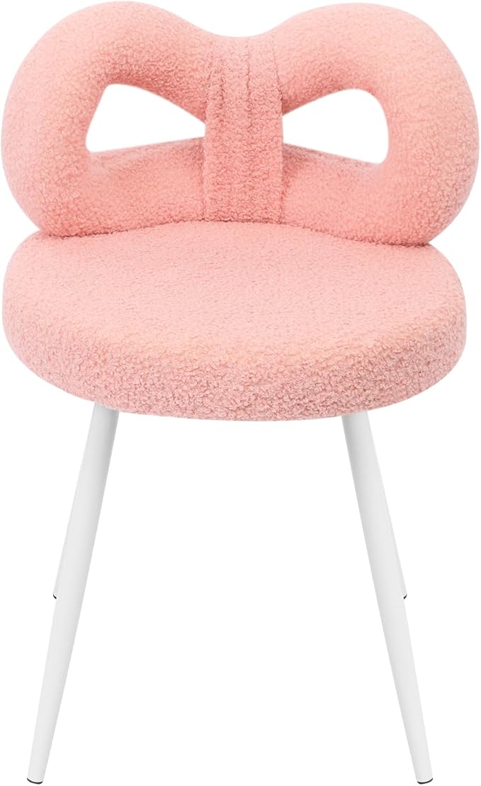 Chair upholstered Accent Chair Cute Bow Back Bedroom Living Room