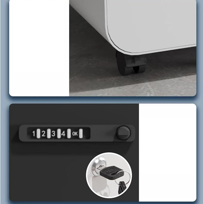 File Cabinet Three Drawer Office Cabinet Removable Short Cabinet with Locking Drawer Cabinet Under Desk Storage Cabinet (Color : White)