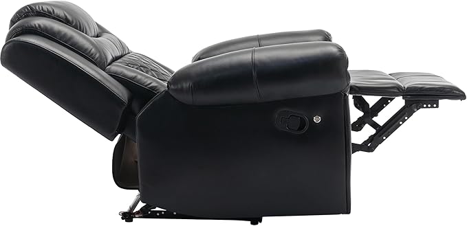 ERYE Manual Recliner Chair with LED Light Strip for Living Room Bedroom Manual Reclining Home Theater Seating Armchair Faux Leather Tufted