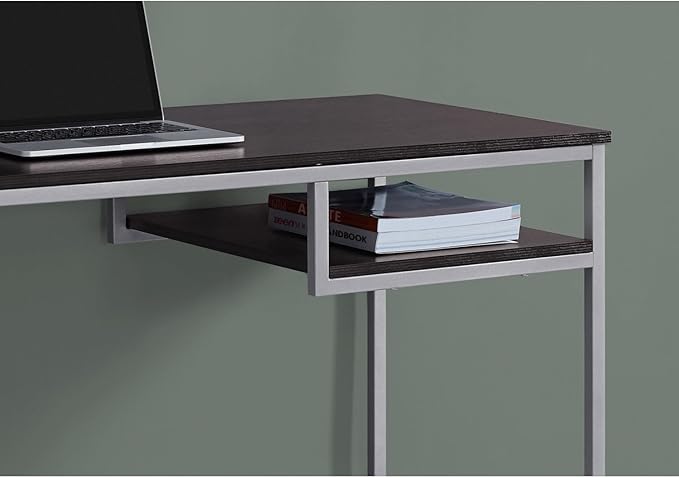 Computer Desk Modern Home Office Laptop Workstation 48 L Compact Brown Laminate Grey Metal