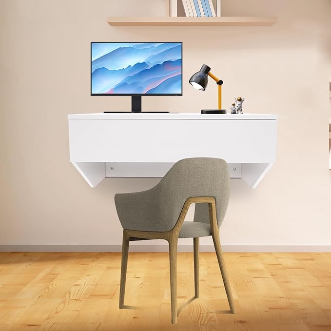 Wall Mounted Desk Wall Mounted Desk with Pull Out Drawer 19.2 D x 28.4 W x 13 H Floating Wall Organizer Space-Saving Wall Organizer Computer Desk for Home Office